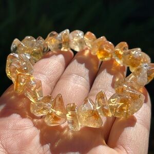 12mm stretchable citrine chip bracelet 0276‎